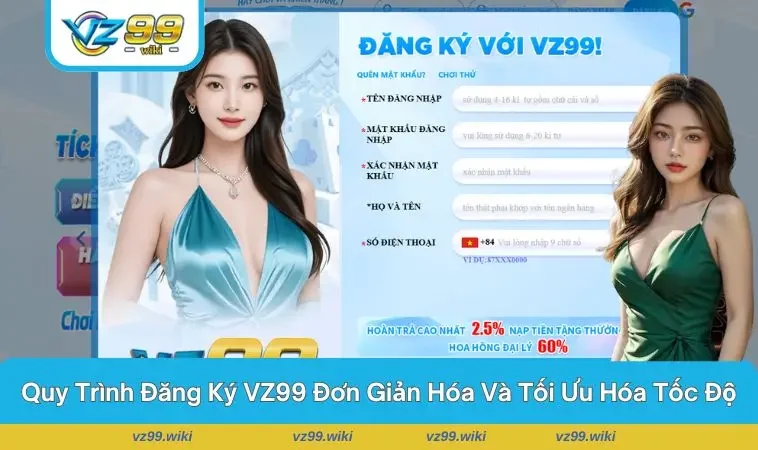 Đăng ký tối giản chỉ với 4 trường thông tin cơ bản